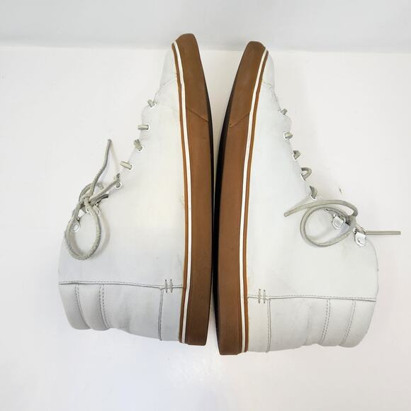 UGG Men Hoyt Luxe High Top Sneakers Size 13 White Leather Lace Up Shearling - Picture 6 of 8